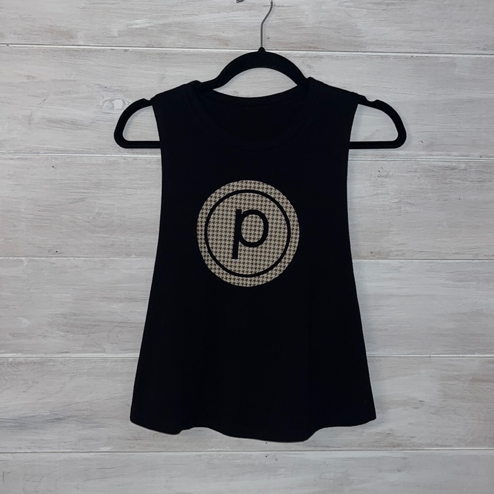 Pure Barre Crop Tank - Black and Gold - M